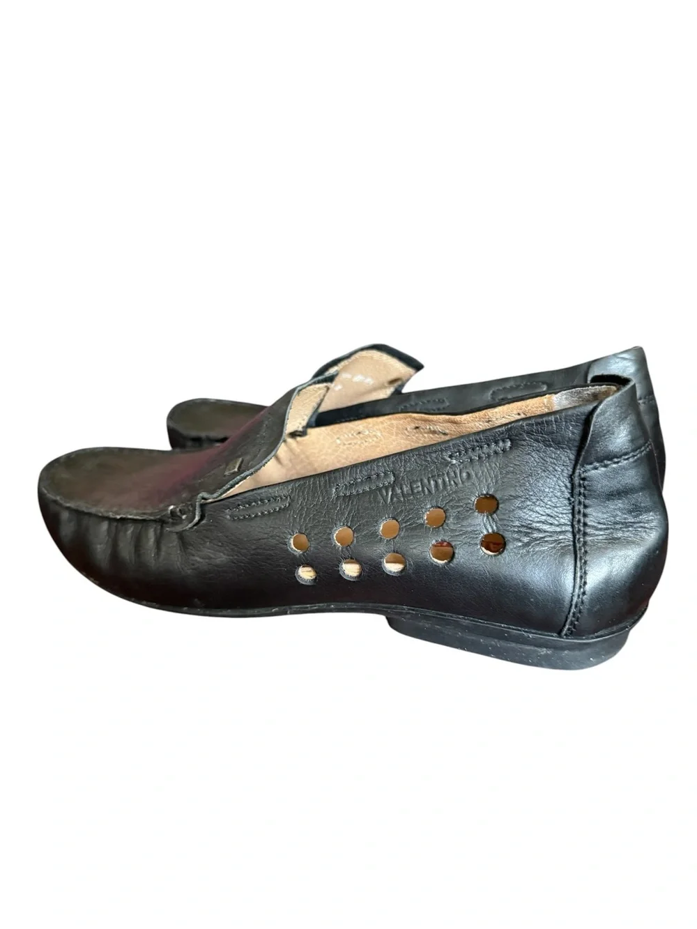 Valentino Black Leather Men’s Slip-On Driving Loafers